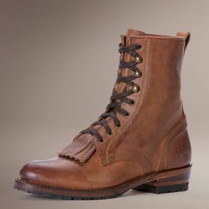 Frye Dorado Packer Lace Up Leather Women Boots